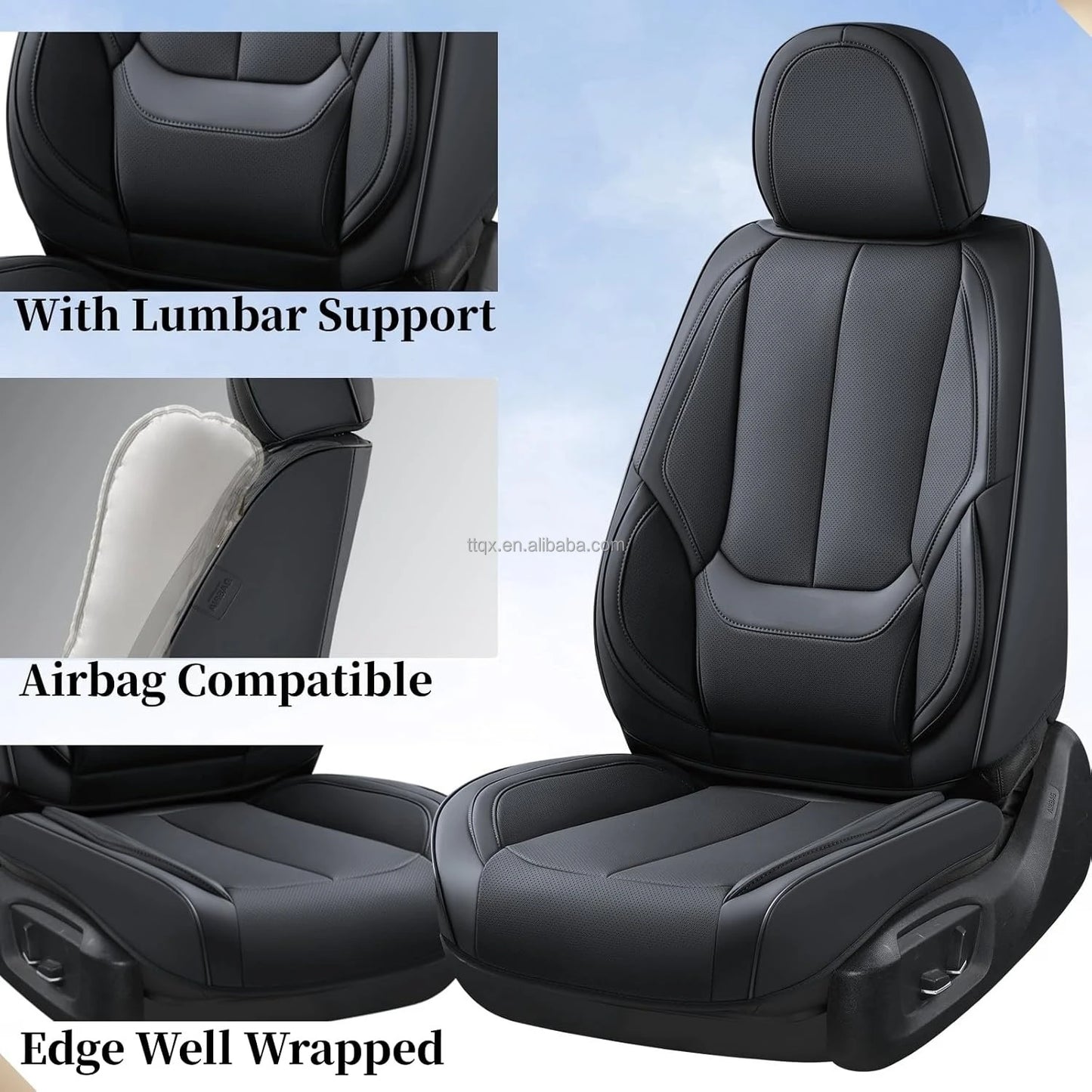 Custom Universal Luxury Napa Leather Car Seat Covers 3D Full Set PVC for Toyota for Rav4 Full Enclosure Vehicle Accessory