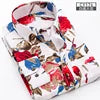 Men's Printed Long Sleeved Slim Fit Plaid Versatile Casual Fashion Floral Shirts