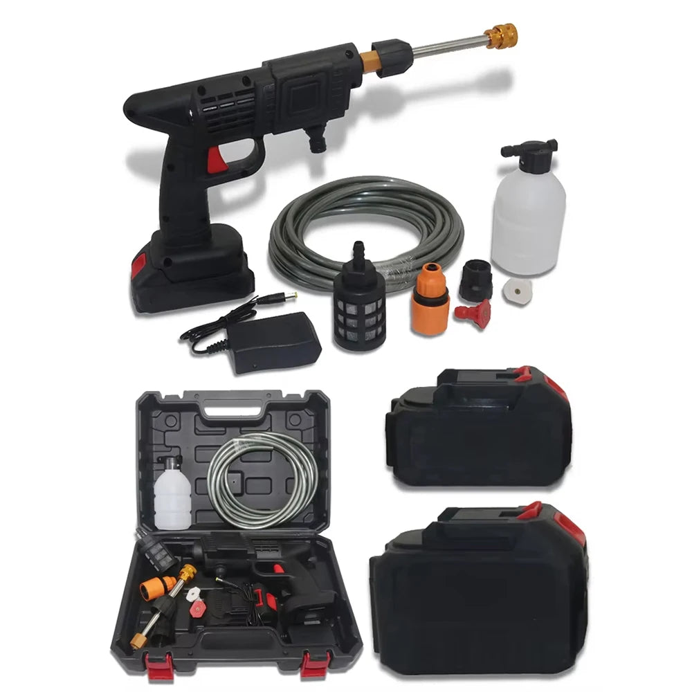 Car Washing Gun Set High Voltage Wireless Portable Car Cleaning Gun Shaped Cleaning Tool Kit Pressure Car Washing