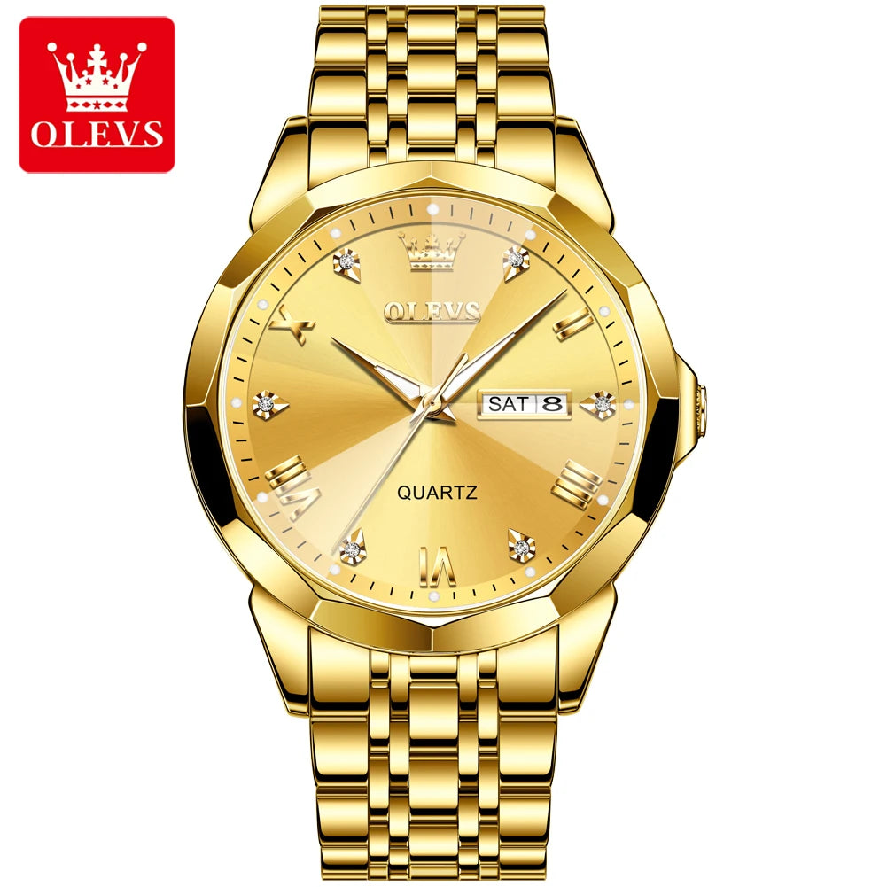 OLEVS 9931 Custom Oem logo Business Watch Luxury Men's Watch Waterproof Luminous Quartz Classic Steel  Watches for Men