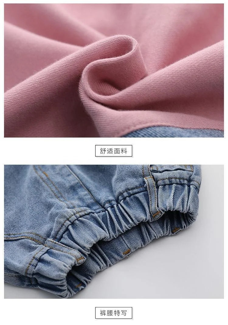 Winter Girls Clothing Sets Denim Kids Tracksuit Long Sleeve Sweater Jeans Trousers Sport Suits for Girl Baby Clothes