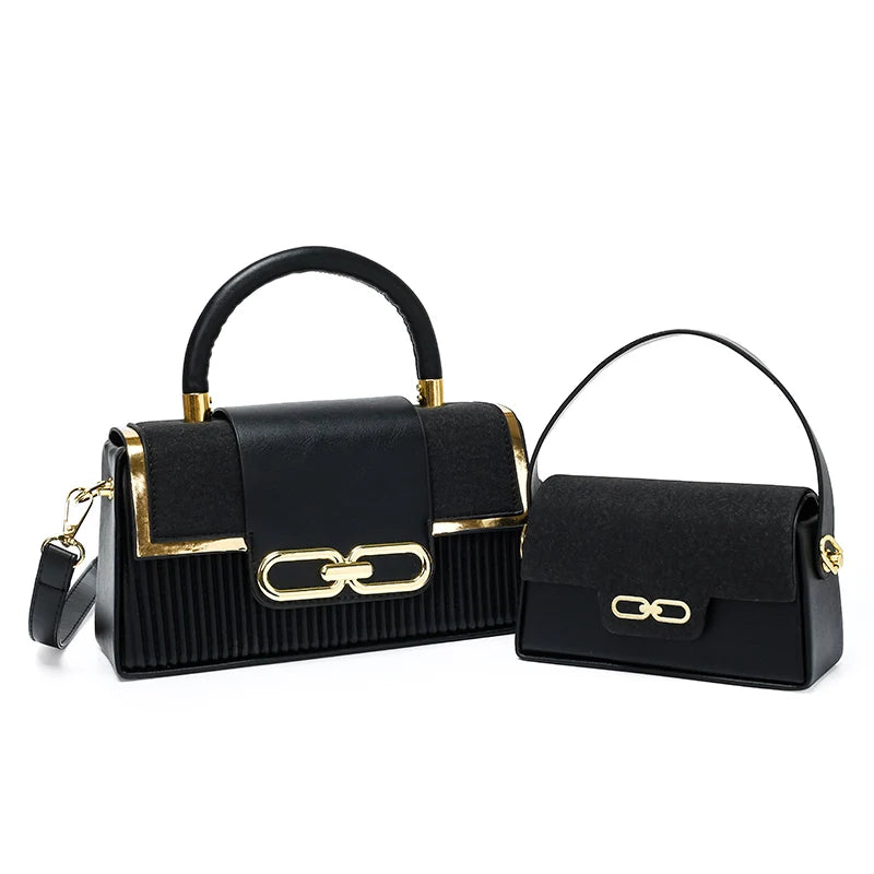 Women hand bag Elegant New Design Banquet Bag Striped Decoration Shoulder Bag for Women Fashion Two Piece Set Ladies Handbag