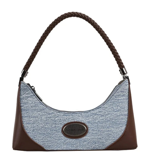 Small Denim Underarm Shoulder Side Bags for Women 2023 Korean Designer Fashion Handbags and Purses Trend Ladies Hand Bag