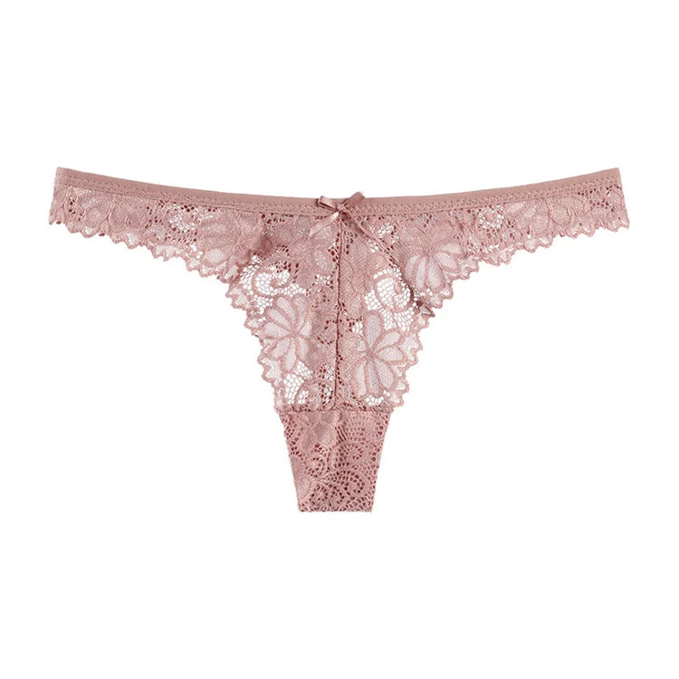 New Breathable Low Waist Sexy Lace Thong Comfortable Cotton Crotch Women's Underwe
