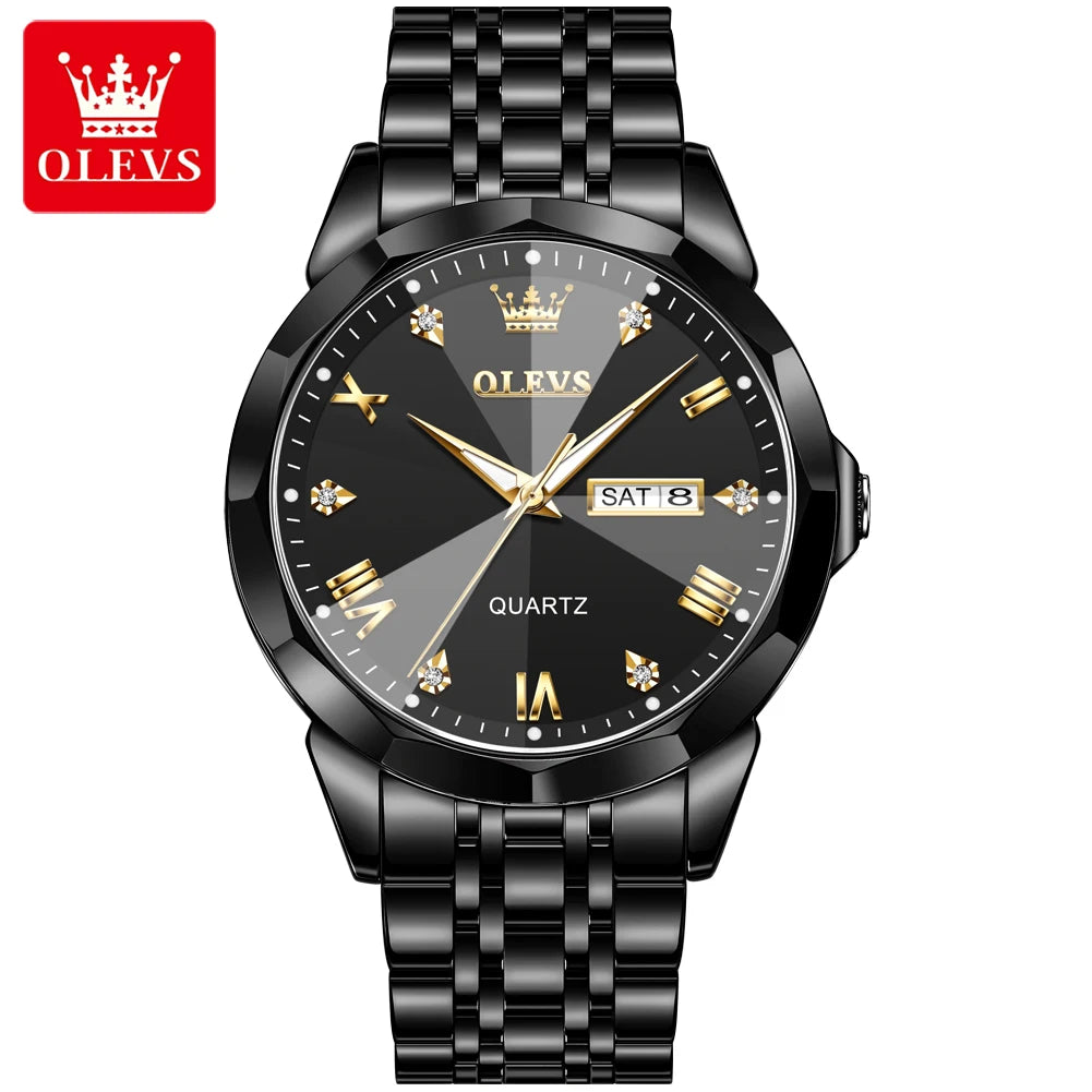 OLEVS 9931 Custom Oem logo Business Watch Luxury Men's Watch Waterproof Luminous Quartz Classic Steel  Watches for Men