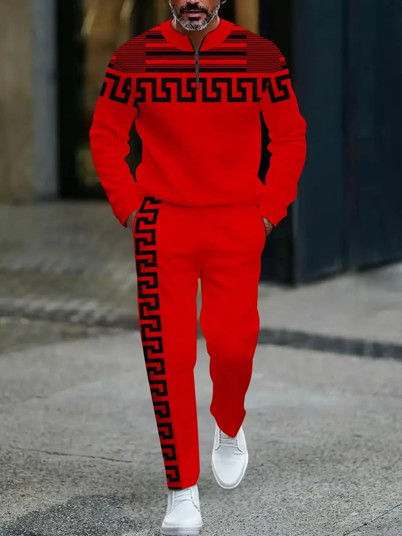 Luxury Men's Trendy Design Clothes Custom Fashionable Knitted Casual Versatile Sportswear Autumn and Winter Man Set Clothes