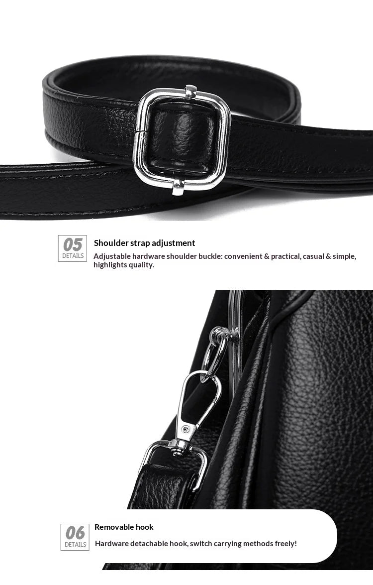 New High-End PU Fashion Women's Casual Tote Crossbody Bag with Zipper Closure Versatile Daily Use