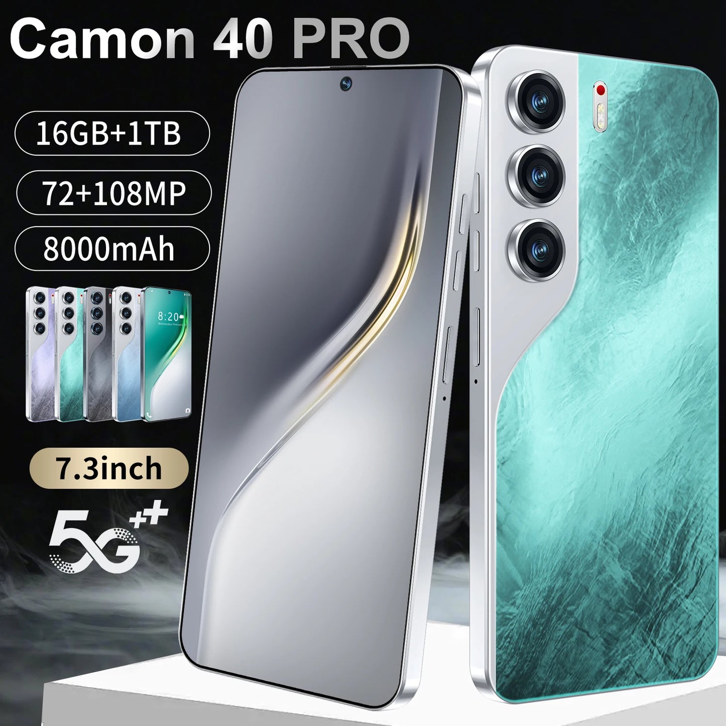 Original Unlocked 16GB Tecno Camon 40 Pro 5G Smartphone 7.3 Inch 1TB 5G Phone