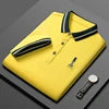 ANSZKTN Men Summer High-quality Men's Lapel T-shirt Light Business Casual Short Sleeve Embroidery Series POLO Shirt