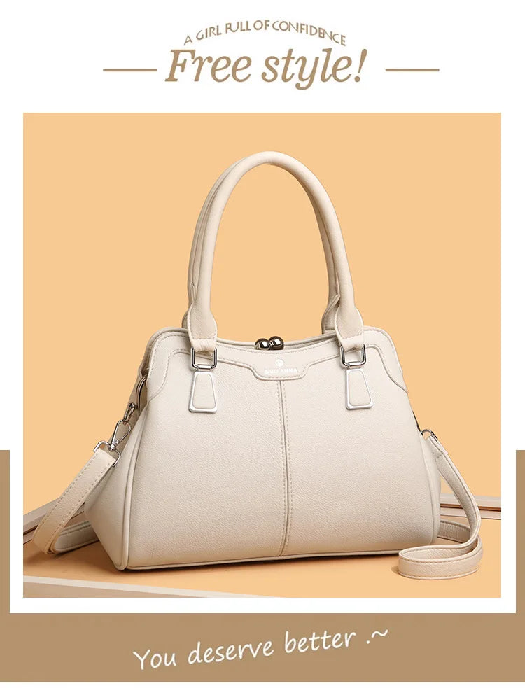 New High-End PU Fashion Women's Casual Tote Crossbody Bag with Zipper Closure Versatile Daily Use