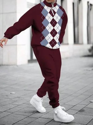Luxury Men's Trendy Design Clothes Custom Fashionable Knitted Casual Versatile Sportswear Autumn and Winter Man Set Clothes