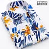 Men's Printed Long Sleeved Slim Fit Plaid Versatile Casual Fashion Floral Shirts