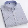 Men's Casual Cotton Linen Knitted Yarn Dyed Short-Sleeved Shirt New Generation Summer Collection Breathable Sweat-Absorbent