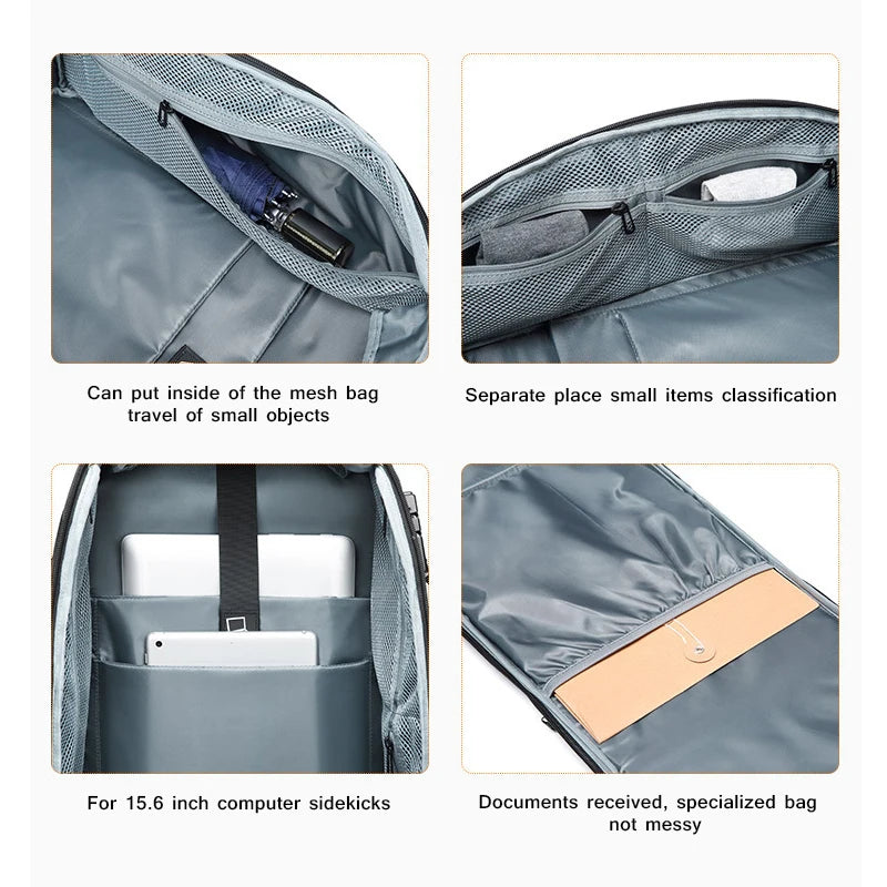 New  Large Capacity Men Business Backpack Waterproof Oxford Outdoor Travel Multifunctional TSA Lock Luggage Bags for Men