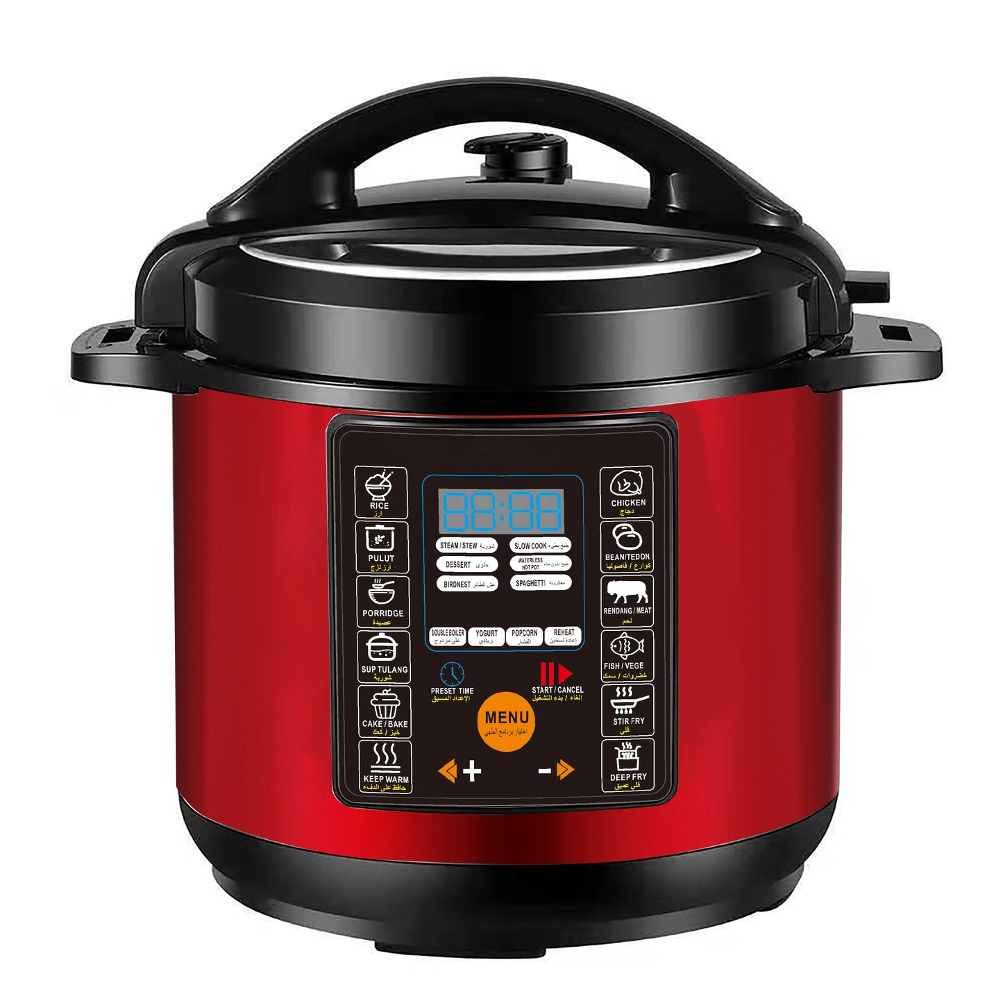 6L Electric Pressure Cooker - 22-in-1 Functions, 110-120V/60Hz, Customizable Panel, 24H Delay Timer, Dual Non-Stick Aluminum Pot