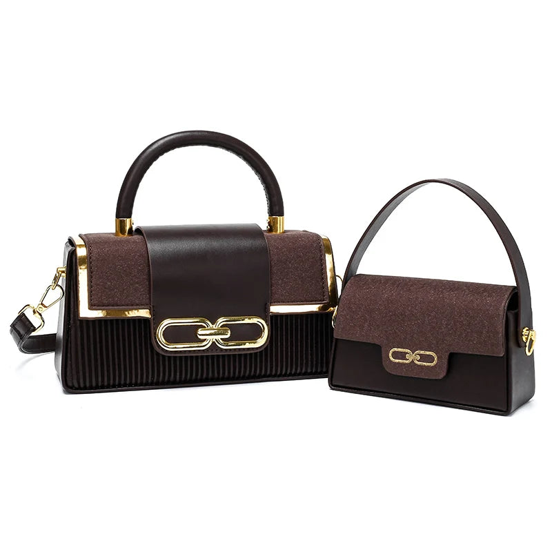 Women hand bag Elegant New Design Banquet Bag Striped Decoration Shoulder Bag for Women Fashion Two Piece Set Ladies Handbag