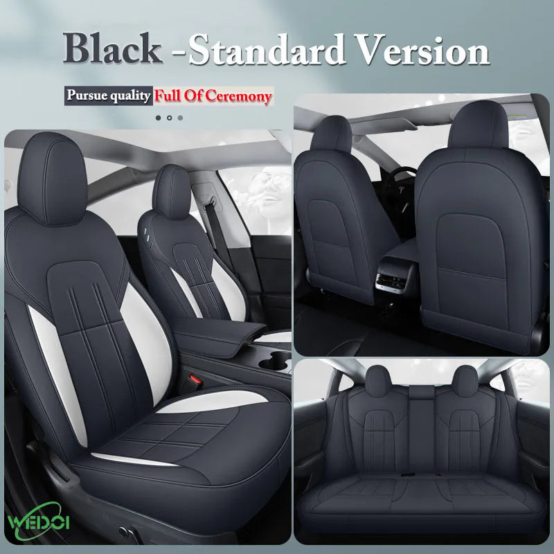 Seat caver 2024 Luxury Car Seat Cover for Tesla Model 3 Car Leather Seats Cover Customized Car Accessories Front Rear Seat Cover