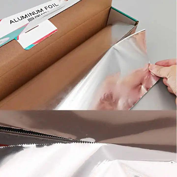 Aluminum Foil Roll for Kitchen Use 5M Food Wrapping Paper Packaging Catering Baking Tin Foil for Barbecue Embossed Treatment