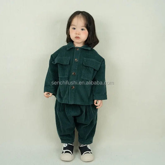D301 Children's Coat Spring and Autumn New Korean Version of Retro Foreign Style Printed 100% Cotton Cardigan for Boys and Girls