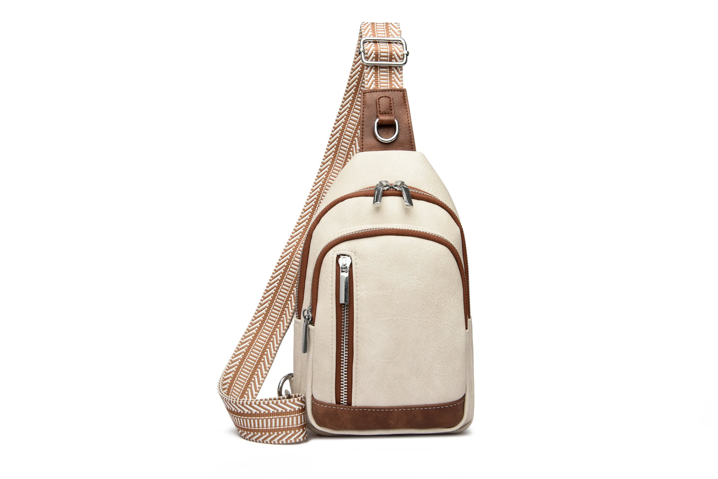 OEM Women's Vintage PU Leather Crossbody Fanny Pack Multifunctional Sling Chest Waist Bag for Travel Fashionable Lady National