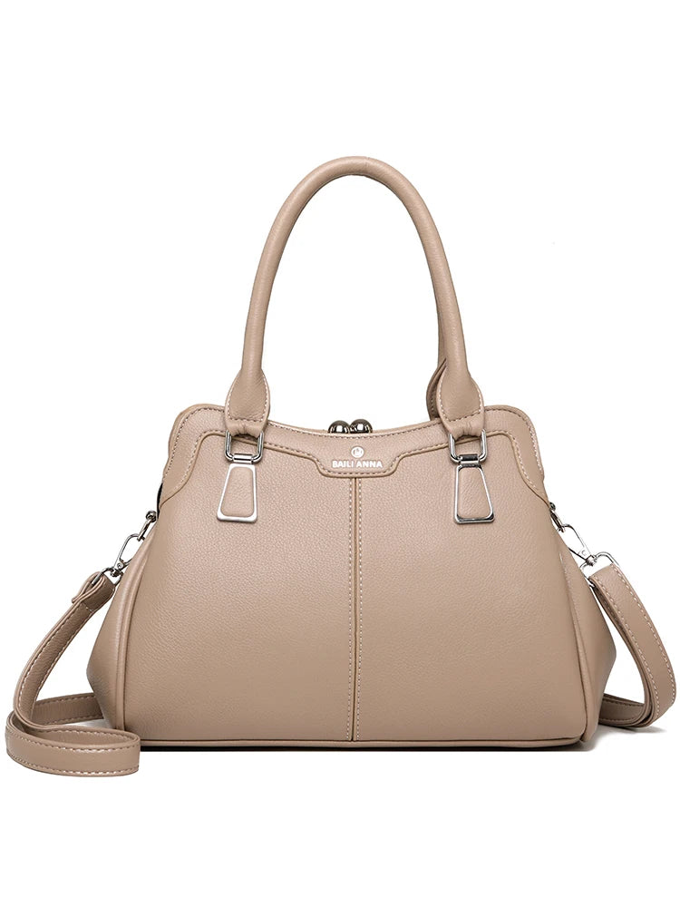 New High-End PU Fashion Women's Casual Tote Crossbody Bag with Zipper Closure Versatile Daily Use