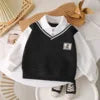 Toddler Boys Hoodies Sweatshirt Boys Sweatshirts Fashionable Lapel POLO Shirt False Two Pieces Available in Large Sizes