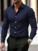 S-3XL Spring and Autumn Long Sleeved Shirt Business Suit Plus Size Long Sleeved Workwear Men's Work Shirt