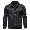 Fashion Casual Cotton Jean Jacket Men Plus Size Solid Denim Jacket Outdoor High Street Thick Denim Coat for Men