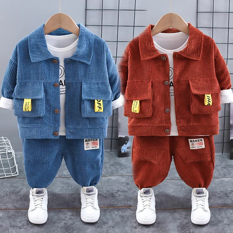 Boys' Little Suit Three Piece Set Baby Spring and Autumn New British Dress Children's Wear