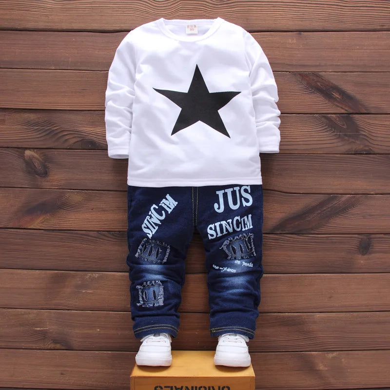 Wholesale Cowboy Baby Boy Clothes Fashionable Baby Boy Clothes Set Casual Boys Jeans Denim Suits 3 Pcs Sets