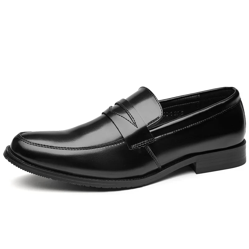 Men's Dress Shoes Comfortable Classic Genuine Leather Retro Shoes Anti-Slip for Spring Winter Business Casual Wear