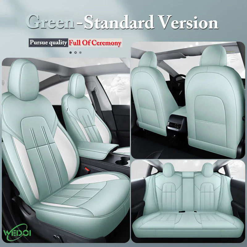 Seat caver 2024 Luxury Car Seat Cover for Tesla Model 3 Car Leather Seats Cover Customized Car Accessories Front Rear Seat Cover