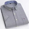 Men's Casual Cotton Linen Knitted Yarn Dyed Short-Sleeved Shirt New Generation Summer Collection Breathable Sweat-Absorbent