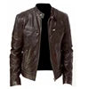 2021 Winter Fashion Motorcycle Leather Oversized Jacket Men Slim Fit Pu Leather Waterproof Warm Black studded Leather Jacket