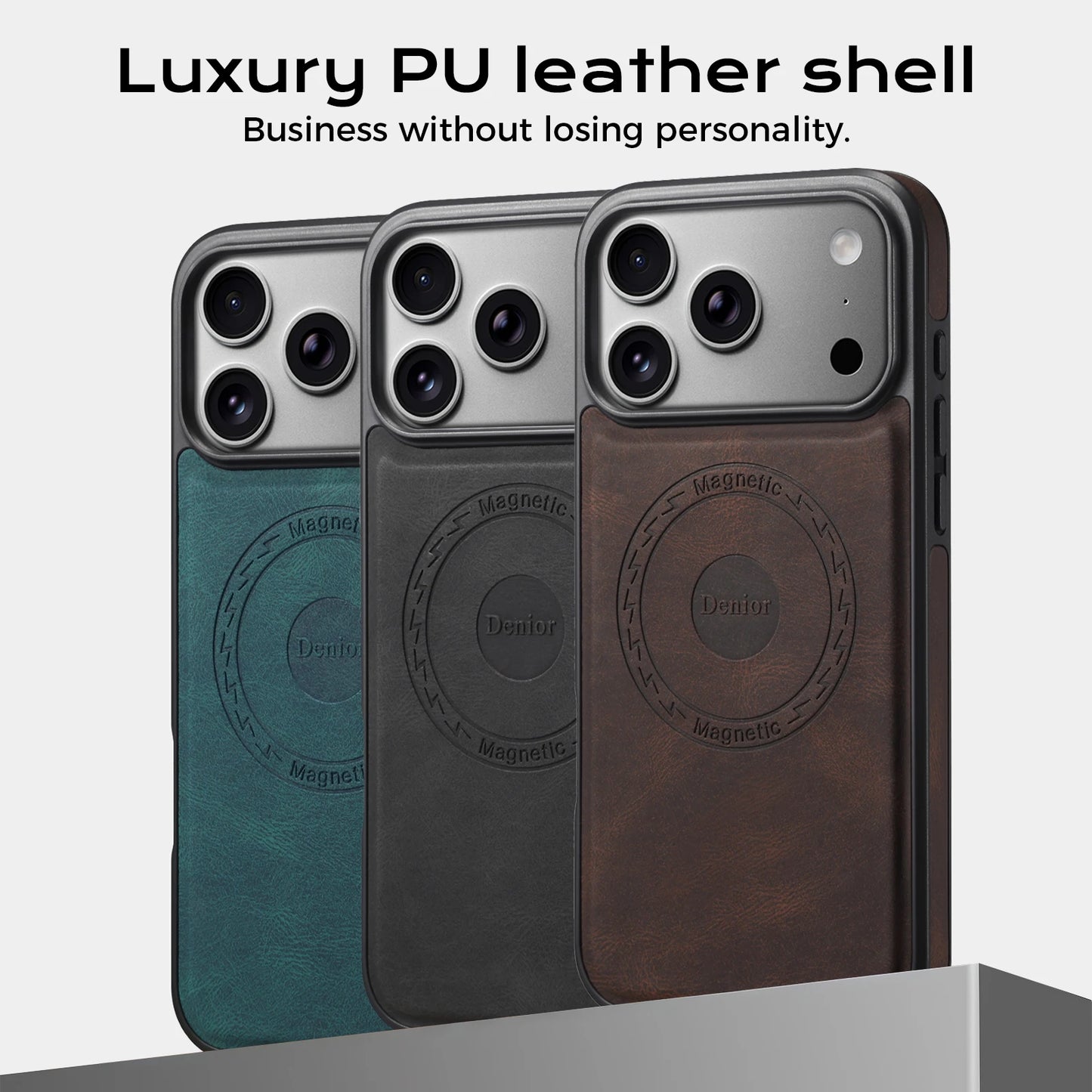 DENIOR Luxury Wholesale Magnetic Phone case Phone Case for iPhone 17/16/15/14/13/12 Pro Max Waterproof PU Leather