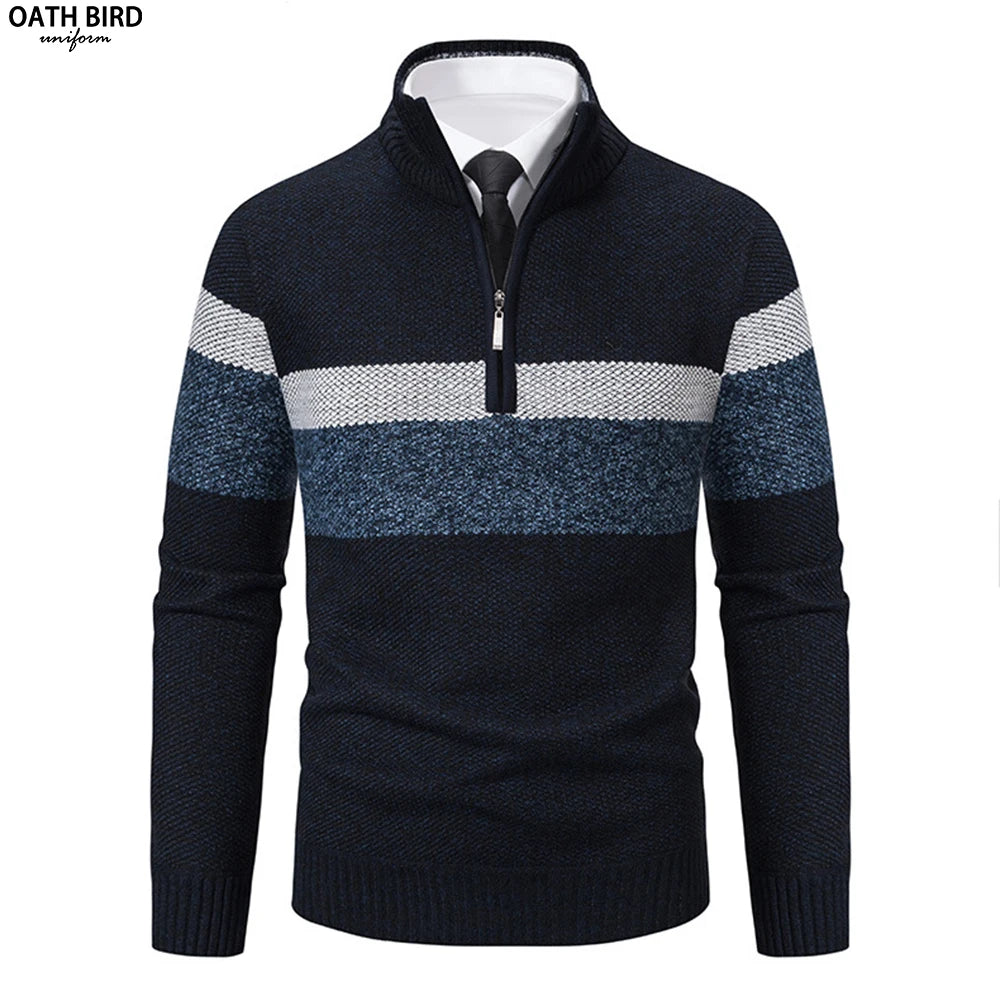 Custom Embroidered Logo Men's Quarter Zipper Sweaters Uniforms Hospitality Sweater Causal Business Work Wear 1/4 Zip Sweatshirt