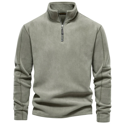 Men's Plaid 1/4 Quarter Zip Polar Fleece Pullover Sweatshirt Winter Stand Hoodies Tops Pocket Plain Dyed Color Block Design