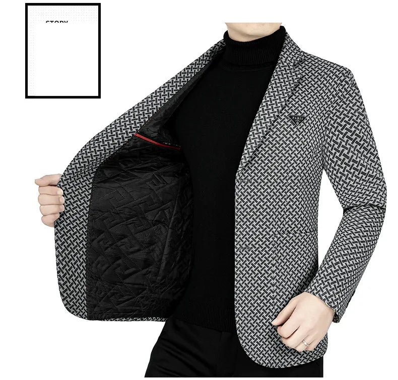 New Spring Men's Business Casual Single-Breasted Coat Jacket for Middle-Aged