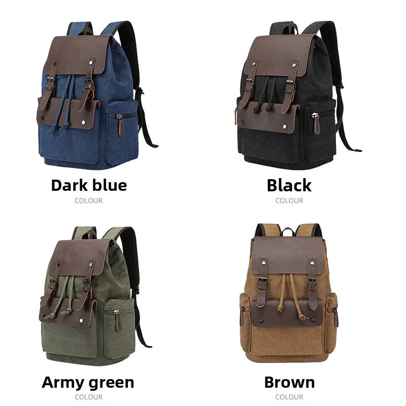 Custom Canvas Men's Weekender Travel Bag with String Closure Portable Computer Bag for Men Women Student School Use Durable