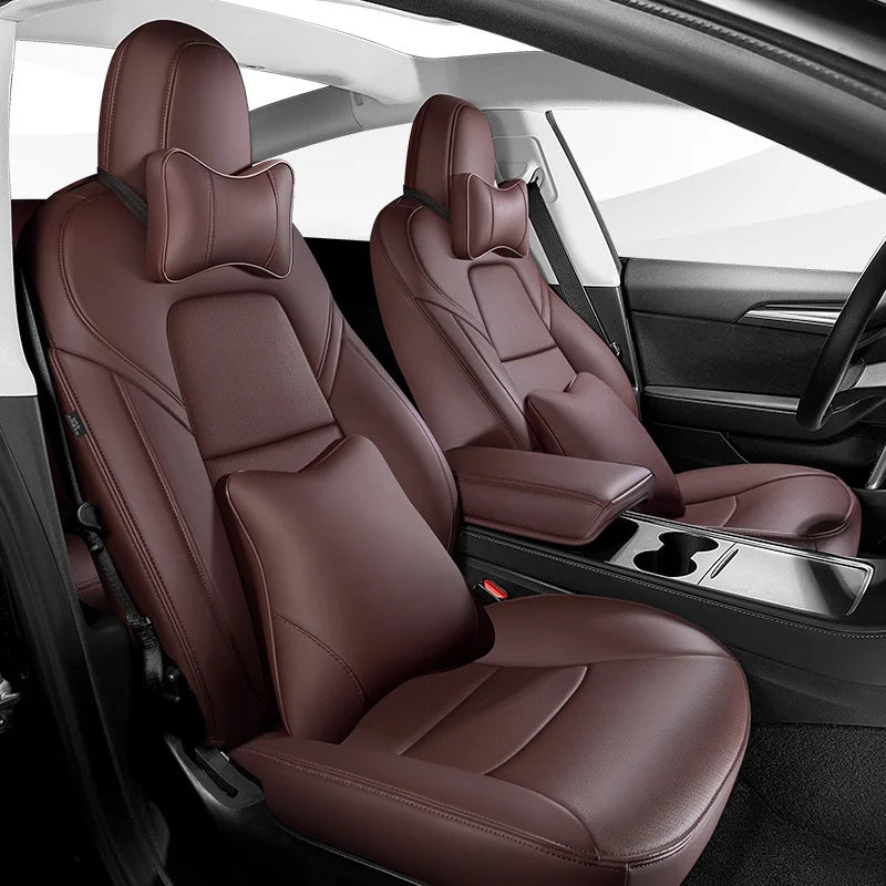 Customized Premium Nappa Leather New Car Interior Accessories Decoration Car Seat Covers for Tesla MODEL 3 MODEL Y