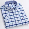 Men's Casual Cotton Linen Knitted Yarn Dyed Short-Sleeved Shirt New Generation Summer Collection Breathable Sweat-Absorbent