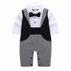 Summer Kids Clothes Baby Boys Tuxedo Gentleman Onesie Romper Jumpsuit Baptism Dress Boy BBRS-002
