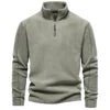 Men's Plaid 1/4 Quarter Zip Polar Fleece Pullover Sweatshirt Winter Stand Hoodies Tops Pocket Plain Dyed Color Block Design