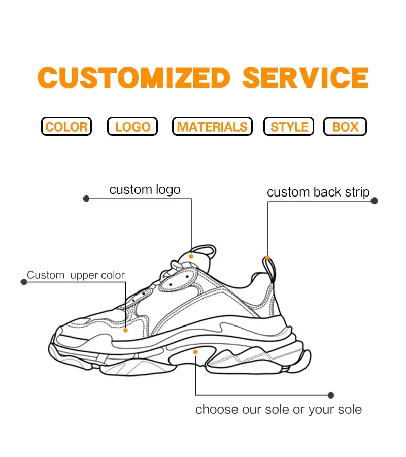 Women Chunky Sneakers Custom Ladies Sport Shoes