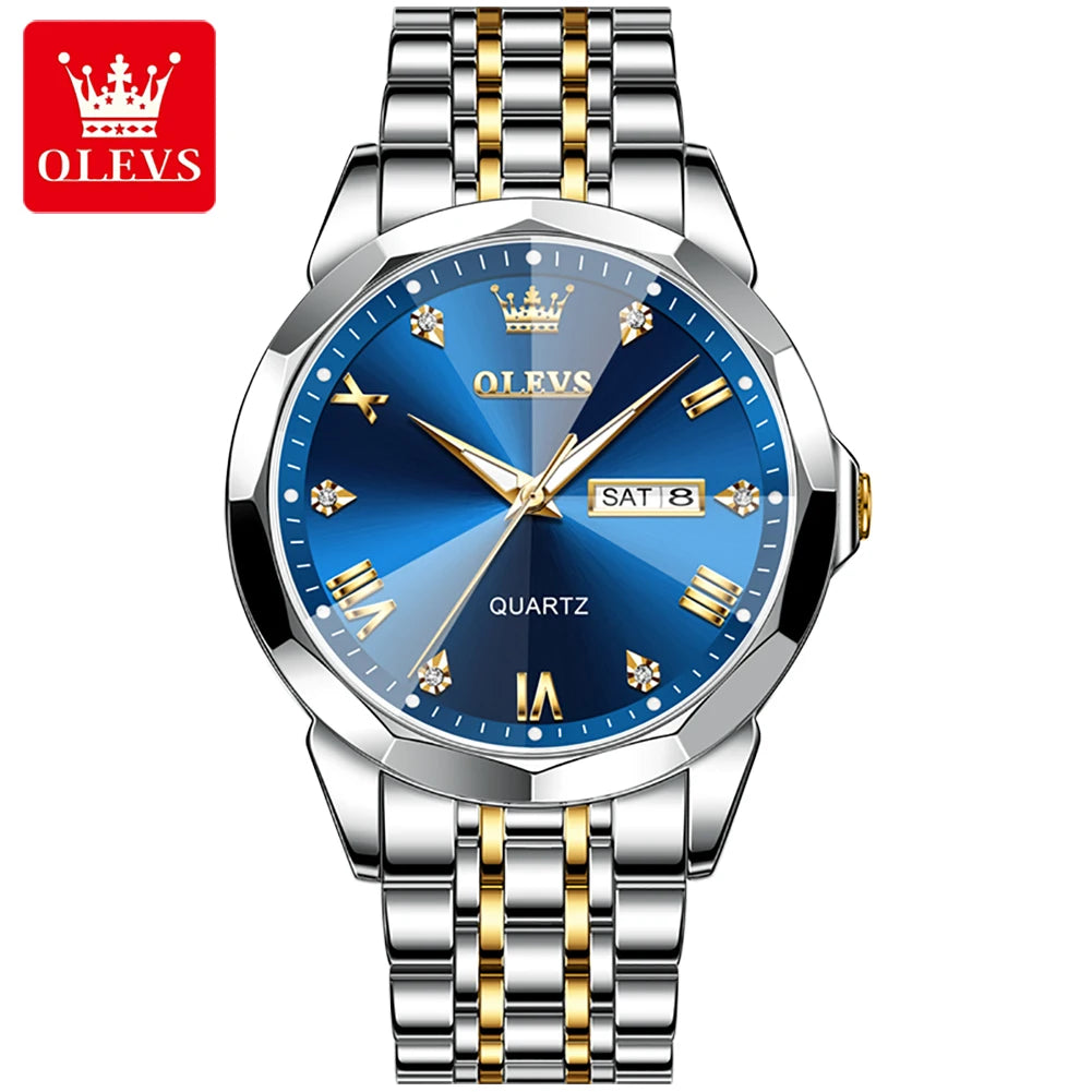 OLEVS 9931 Custom Oem logo Business Watch Luxury Men's Watch Waterproof Luminous Quartz Classic Steel  Watches for Men