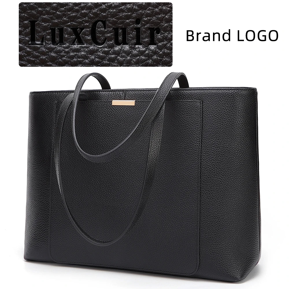 Factory Wholesale Customizable Women's Genuine Leather Open Top Tote Shoulder Bag-All Seasons Fashion Lady Handbag