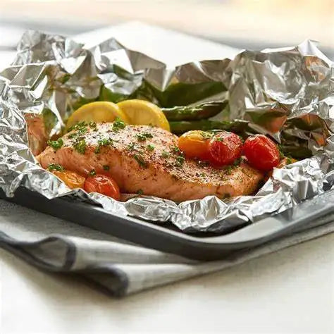 Aluminum Foil Roll for Kitchen Use 5M Food Wrapping Paper Packaging Catering Baking Tin Foil for Barbecue Embossed Treatment