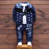 Wholesale Cowboy Baby Boy Clothes Fashionable Baby Boy Clothes Set Casual Boys Jeans Denim Suits 3 Pcs Sets
