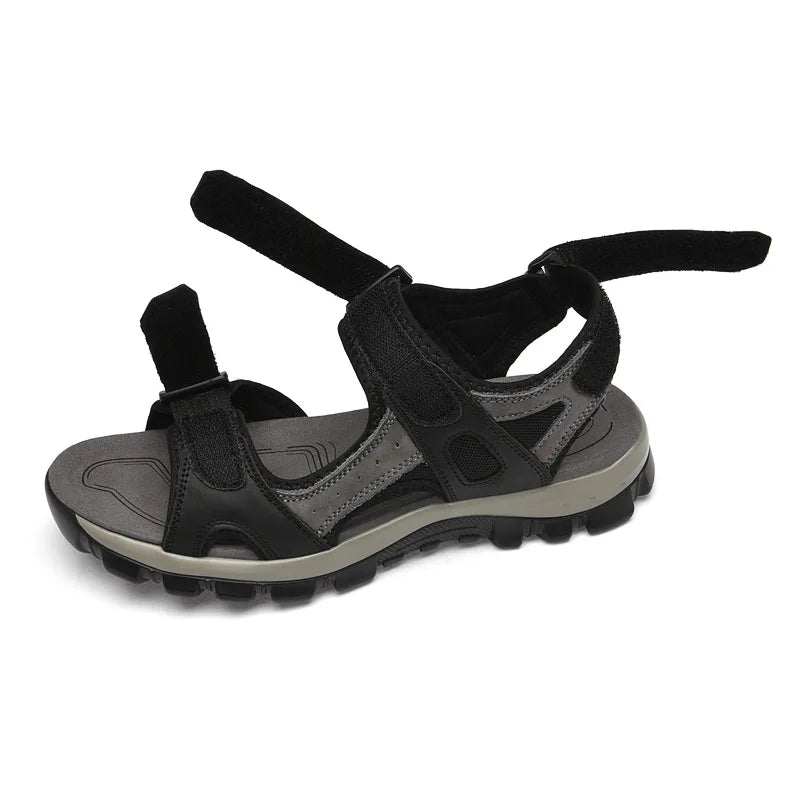 New Brand Design ECO Men's Summer Solid Sandals High Quality Outdoor Sandals with Breathable Thick Cowhide Upper USA Market Oem