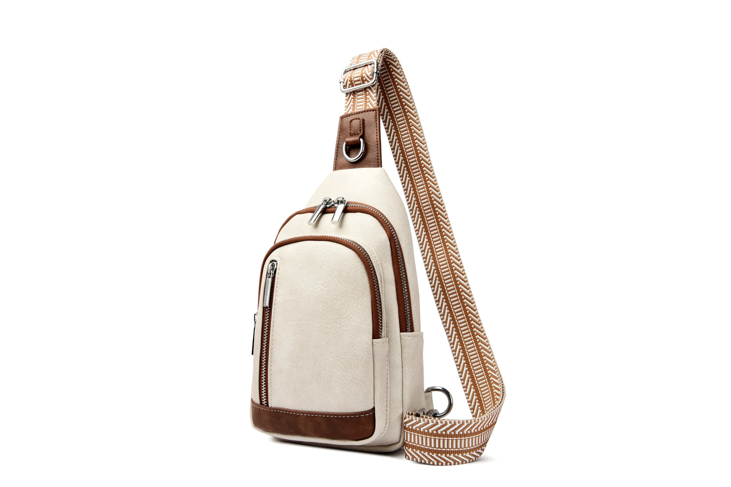 OEM Women's Vintage PU Leather Crossbody Fanny Pack Multifunctional Sling Chest Waist Bag for Travel Fashionable Lady National